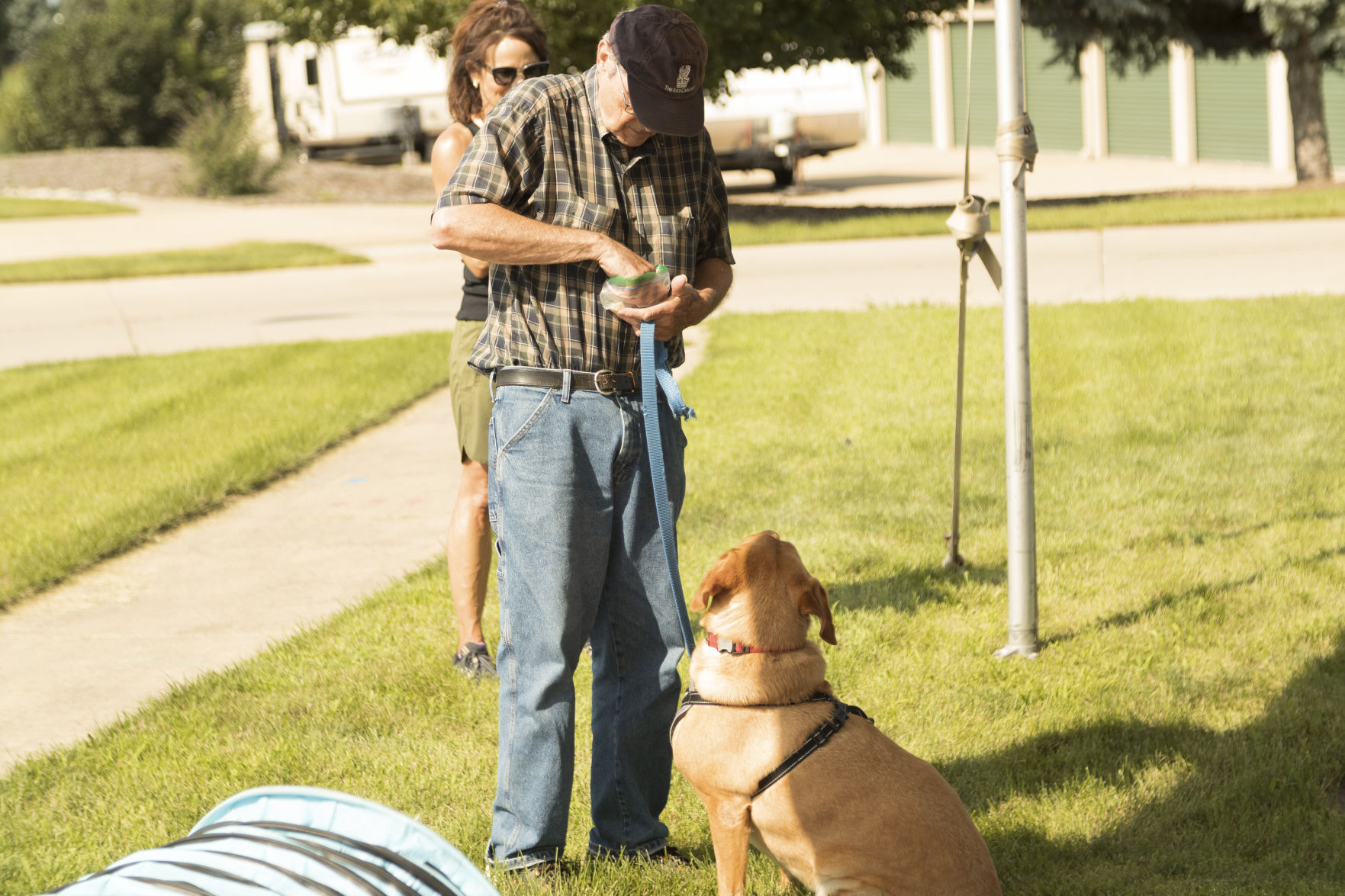 Dave Shimmin gives Mr. Dexter a treat